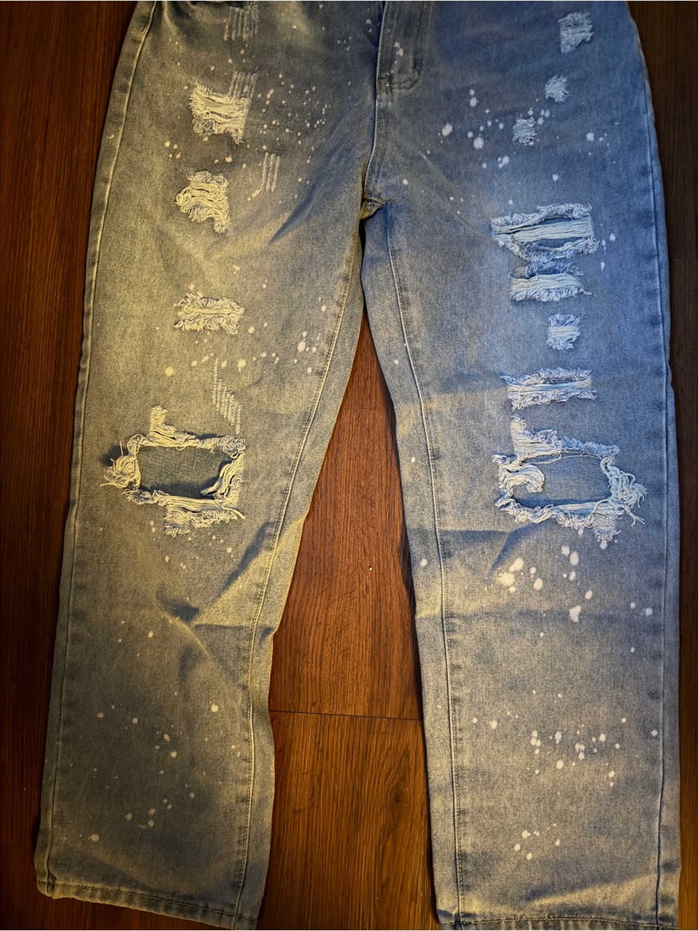 Women’s Light Blue Distressed Flare Jeans